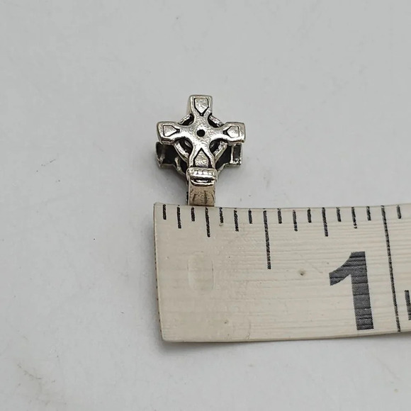 Sterling Silver Celtic Cross Charm For Bracelets and Necklaces - Picture 4 of 4